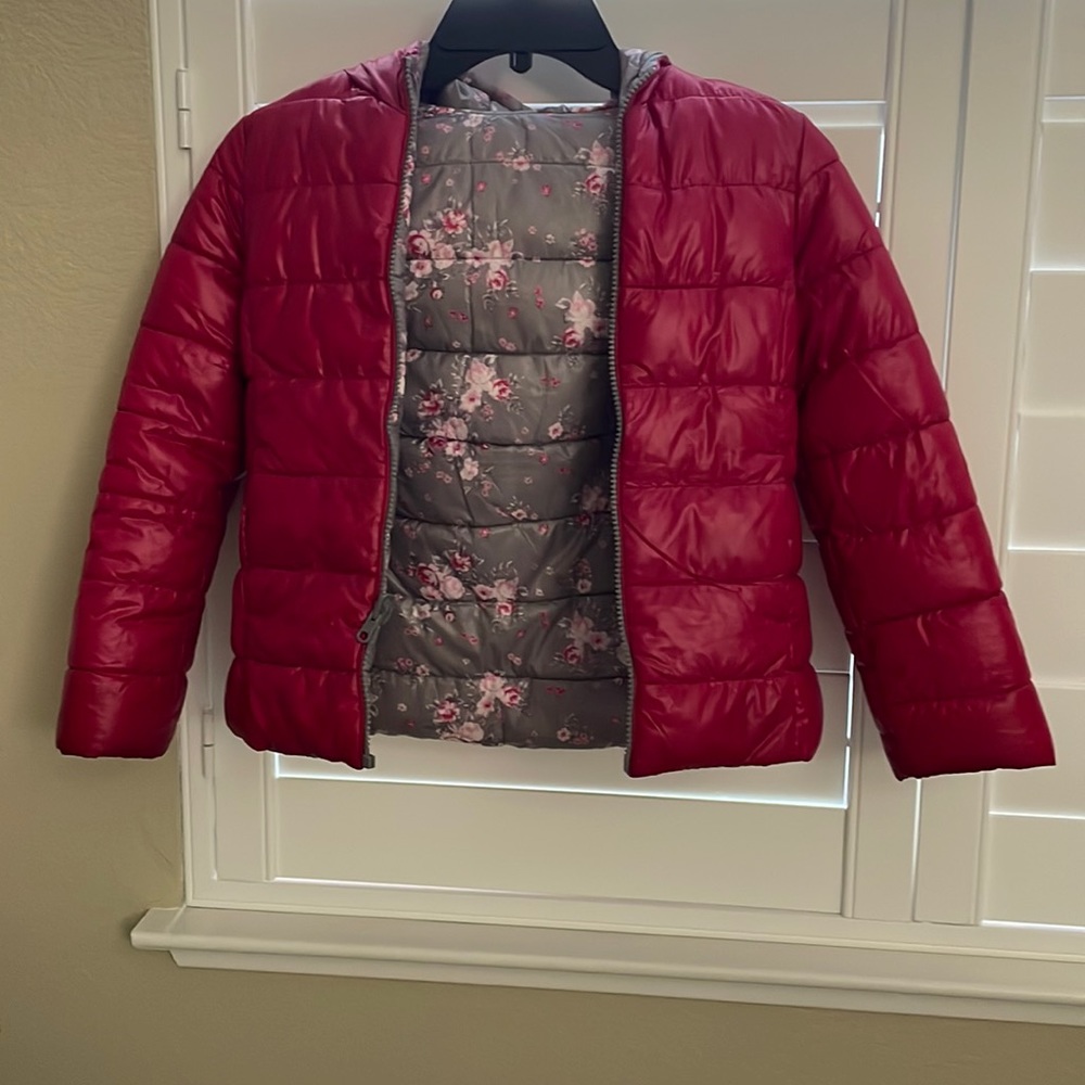 Benetton puffy jacket, reversible 💕